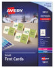 A Picture of product AVE-5913 Avery® Tent Cards Small Card, Ivory, 2 x 3.5, 4 Cards/Sheet, 40 Sheets/Pack