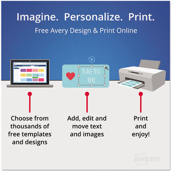 Avery® Tent Cards Small Card, Ivory, 2 x 3.5, 4 Cards/Sheet, 40 Sheets/Pack