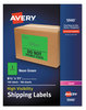 A Picture of product AVE-5940 Avery® High-Visibility ID Labels Permanent Laser 8.5 x 11, Neon Green, 100/Box