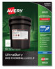 A Picture of product AVE-60522 Avery® UltraDuty® GHS Chemical Waterproof & UV Resistant Labels and 4.75 x 7.75, White, 2/Sheet, 50 Sheets/Pack