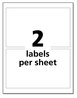 A Picture of product AVE-60522 Avery® UltraDuty® GHS Chemical Waterproof & UV Resistant Labels and 4.75 x 7.75, White, 2/Sheet, 50 Sheets/Pack