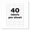 A Picture of product AVE-60528 Avery® PermaTrack® Tamper-Evident Asset Tag Labels Laser Printers, 0.75 x 1.5, White, 40/Sheet, 8 Sheets/Pack