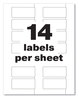 A Picture of product AVE-60536 Avery® PermaTrack® Tamper-Evident Asset Tag Labels Laser Printers, 1.25 x 2.75, White, 14/Sheet, 8 Sheets/Pack