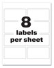 A Picture of product AVE-60538 Avery® PermaTrack® Tamper-Evident Asset Tag Labels Laser Printers, 2 x 3.75, White, 8/Sheet, 8 Sheets/Pack
