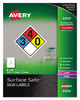 A Picture of product AVE-61513 Avery® Surface Safe® Removable Label Safety Signs Inkjet/Laser Printers, 8 x White, 15/Pack