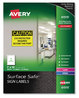 A Picture of product AVE-61515 Avery® Surface Safe® Removable Label Safety Signs Inkjet/Laser Printers, 7 x 10, White, 15/Pack