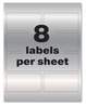 A Picture of product AVE-61520 Avery® PermaTrack® Metallic Asset Tag Labels Laser Printers, 2 x 3.75, Silver, 8/Sheet, 8 Sheets/Pack
