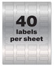 A Picture of product AVE-61523 Avery® PermaTrack® Metallic Asset Tag Labels Laser Printers, 0.75 x 1.5, Silver, 40/Sheet, 8 Sheets/Pack