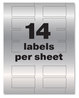 A Picture of product AVE-61528 Avery® PermaTrack® Metallic Asset Tag Labels Laser Printers, 1.25 x 2.75, Silver, 14/Sheet, 8 Sheets/Pack