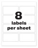 A Picture of product AVE-61530 Avery® PermaTrack® Durable White Asset Tag Labels Laser Printers, 2 x 3.75, 8/Sheet, 8 Sheets/Pack