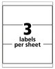 A Picture of product AVE-61531 Avery® Durable Permanent ID Labels with TrueBlock® Technology Laser Printers, 3.25 x 8.38, White, 3/Sheet, 50 Sheets/Pack