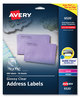 A Picture of product AVE-6520 Avery® Glossy Clear Easy Peel® Mailing Labels with Sure Feed® Technology w/ Inkjet/Laser Printers, 0.66 x 1.75, 60/Sheet, 10 Sheets/PK