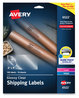 A Picture of product AVE-6522 Avery® Glossy Clear Easy Peel® Mailing Labels with Sure Feed® Technology w/ Inkjet/Laser Printers, 2 x 4, 10/Sheet, 10 Sheets/Pack