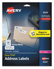 A Picture of product AVE-6524 Avery® Glossy White Easy Peel® Mailing Labels with Sure Feed® Technology w/ Laser Printers, 0.66 x 1.75, 60/Sheet, 25 Sheets/Pack