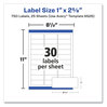 A Picture of product AVE-6526 Avery® Glossy White Easy Peel® Mailing Labels with Sure Feed® Technology w/ Laser Printers, 1 x 2.63, 30/Sheet, 25 Sheets/Pack