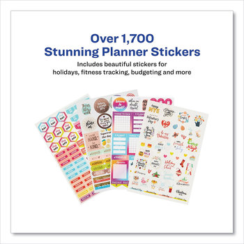 Avery® Planner Sticker Variety Pack Budget, Fitness, Motivational, Seasonal, Work, Assorted Colors, 1,744/Pack