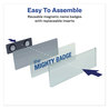 A Picture of product AVE-71205 Avery® The Mighty Badge® Name Holders Holder Kit, Horizontal, 3 x 1, Inkjet, Silver, 10 Holders/ 80 Inserts