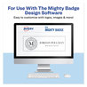 A Picture of product AVE-71209 Avery® The Mighty Badge® Name Inserts 1 x 3, Clear, Inkjet, 20/Sheet, 5 Sheets/Pack