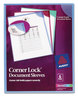 A Picture of product AVE-72262 Avery® Corner Lock® Document Sleeves Letter Size, Assorted Colors, 6/Pack