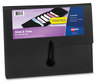 A Picture of product AVE-73542 Avery® Slide & View Expanding File and 6 Sections, Hook/Loop Closure, Letter Size, Black