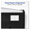 A Picture of product AVE-73550 Avery® Expanding File Folder Organizer 7 Sections, Hook/Loop Closure, Letter Size, Black