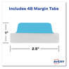 A Picture of product AVE-74866 Avery® Ultra Tabs® Repositionable Margin Tabs: 2.5" x 1", 1/5-Cut, Assorted Colors, 48/Pack