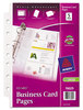 A Picture of product AVE-76025 Avery® Business Card Pages Binder For 2 x 3.5 Cards, Clear, 8 Cards/Sheet, 5 Pages/Pack