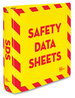 A Picture of product AVE-77712 Avery® UltraDuty™ Safety Data Sheet Binders with Chain 3 Rings, 2" Capacity, 11 x 8.5, Yellow/Red