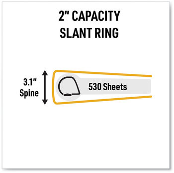 Avery® UltraDuty™ Safety Data Sheet Binders with Chain 3 Rings, 2" Capacity, 11 x 8.5, Yellow/Red