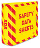 A Picture of product AVE-77713 Avery® UltraDuty™ Safety Data Sheet Binders with Chain 3 Rings, 3" Capacity, 11 x 8.5, Yellow/Red