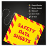 A Picture of product AVE-77713 Avery® UltraDuty™ Safety Data Sheet Binders with Chain 3 Rings, 3" Capacity, 11 x 8.5, Yellow/Red