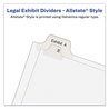 A Picture of product AVE-82119 Avery® Legal Index Divider, Exhibit Alpha Letter, Allstate® Style Allstate-Style Side Tab Dividers, 26-Tab, M, 11 x 8.5, White, 25/Pack