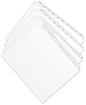 Avery® Legal Index Divider, Exhibit Alpha Letter, Allstate® Style Allstate-Style Side Tab Dividers, 26-Tab, M, 11 x 8.5, White, 25/Pack