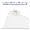 A Picture of product AVE-82219 Avery® Preprinted Allstate® Style Legal Dividers Exhibit Side Tab Index 10-Tab, 21, 11 x 8.5, White, 25/Pack