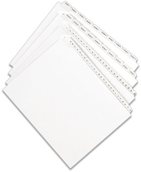 Avery® Preprinted Allstate® Style Legal Dividers Exhibit Side Tab Index 10-Tab, 21, 11 x 8.5, White, 25/Pack