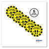A Picture of product AVE-83020 Avery® Social Distancing Floor Decals 10.5" dia, Please Wait Here, Yellow/Black Face, Black Graphics, 5/Pack