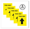 A Picture of product AVE-83022 Avery® Social Distancing Floor Decals 8.5 x 11, This Way, Yellow Face, Black Graphics, 5/Pack