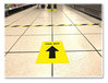 A Picture of product AVE-83022 Avery® Social Distancing Floor Decals 8.5 x 11, This Way, Yellow Face, Black Graphics, 5/Pack