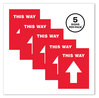 A Picture of product AVE-83091 Avery® Social Distancing Floor Decals 8.5 x 11, This Way, Red Face, White Graphics, 5/Pack