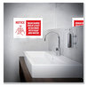 A Picture of product AVE-83175 Avery® Preprinted Surface Safe® Wall Decals 10 x 7, Wash Hands for at Least 20 Seconds, White/Red Face, Red Graphics, 5/Pack