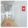 A Picture of product AVE-83177 Avery® Preprinted Surface Safe® Wall Decals 7 x 10, Mask Required Beyond This Point, Red Face, White Graphics, 5/Pack