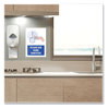 A Picture of product AVE-83179 Avery® Preprinted Surface Safe® Wall Decals 7 x 10, Please Use Hand Sanitizer, White Face, Blue/Gray Graphics, 5/Pack