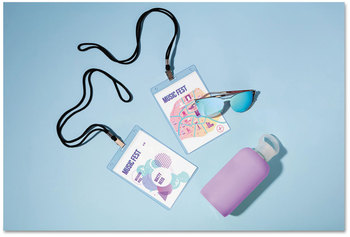 Avery® Name Badge Holder Kits with Inserts Lanyard-Style w/Laser/Inkjet Top Load, 4.25 x 6, WE, 75/PK