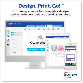 Avery® Name Badge Insert Refills Vertical, 4 1/4 x 6, White, 100/Pack