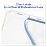 A Picture of product AVE-11445 Avery® Print & Apply Index Maker® Clear Label Dividers with Easy Printable Strip and White Tabs 3-Tab, 11 x 8.5, 25 Sets