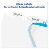 A Picture of product AVE-11446 Avery® Print & Apply Index Maker® Clear Label Dividers with Easy Printable Strip and White Tabs 5-Tab, 11 x 8.5, 25 Sets