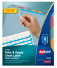 A Picture of product AVE-11452 Avery® Print & Apply Index Maker® Clear Label Plastic Dividers with Easy Printable Strip and 5-Tab, 11 x 8.5, Assorted Tabs, 1 Set