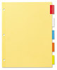 A Picture of product AVE-11465 Office Essentials™ Plastic Insertable Dividers 5-Tab, 11 x 8.5, Assorted Tabs, 1 Set