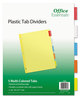 A Picture of product AVE-11465 Office Essentials™ Plastic Insertable Dividers 5-Tab, 11 x 8.5, Assorted Tabs, 1 Set