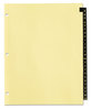 A Picture of product AVE-11483 Office Essentials™ Preprinted Black Leather Tab Dividers 25-Tab, A to Z, 11 x 8.5, Buff, 1 Set